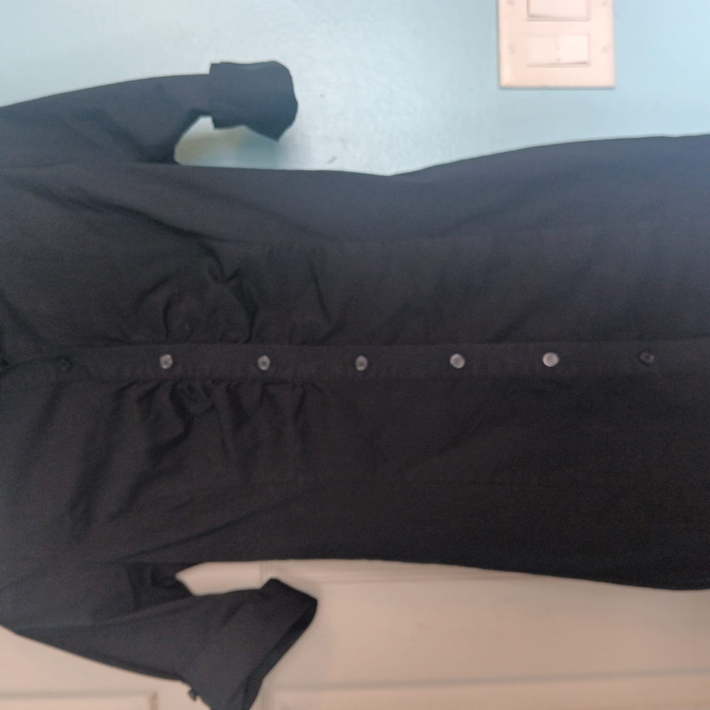 Black Button-Up Shirt Dress